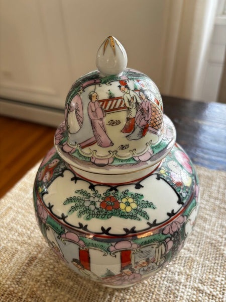 Vintage Famille Rose Porcelain Ginger Jar Hong Kong