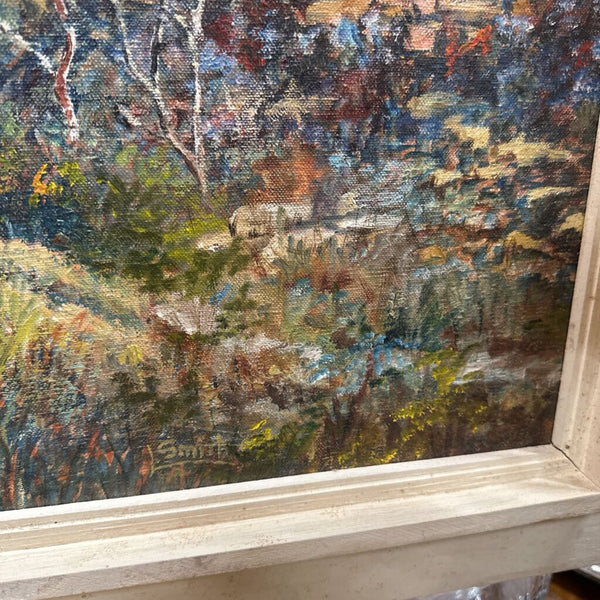 Framed Oul on Canvas Pastoral painting 38x27"