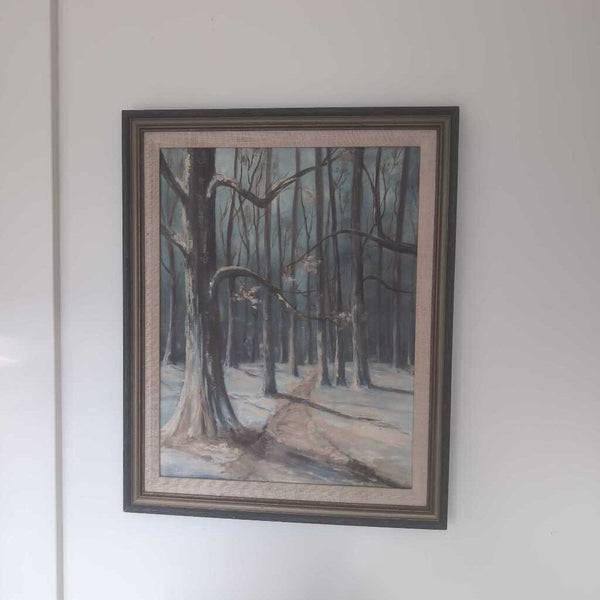 Pretty Vintage Framed Landscape Oil 21x17