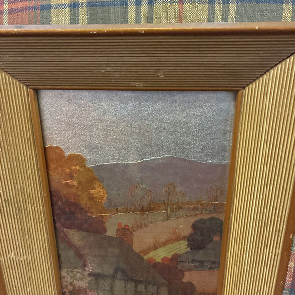 Vintage Foil Lithograph Print by Ernest Uden 9" x 15"