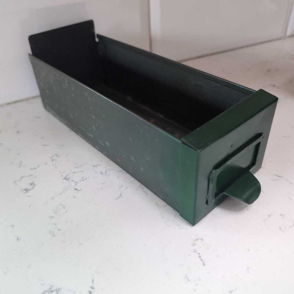 Vintage Metal Green Cubby Drawer 3x10 Great for Planter