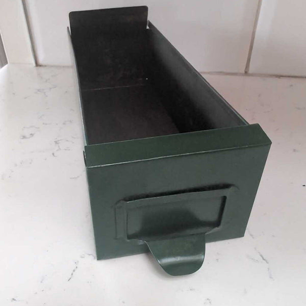 Vintage Metal Green Cubby Drawer 3x10 Great for Planter