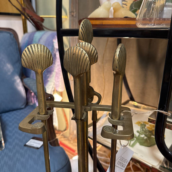 Brass Shell Fireplace Tools W2200