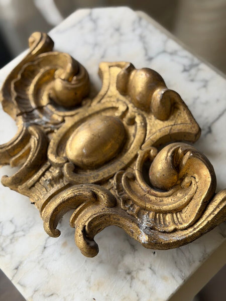 2298 Antique French Plaster Pediment (as-is)