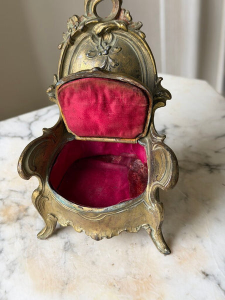 2345 Antique French Chair Jewelry Casket