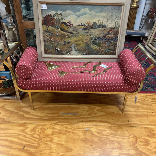Brass Bench by Design Institute of America (DIA) c 1980-1990 53x26x19" In Store Pick Up Only