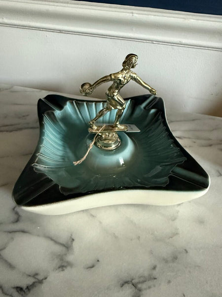 Female Bowling Trophy Ceramic Ashtray W2207
