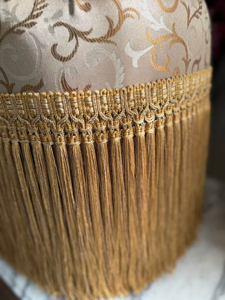 0173 Gold Fringe Vanity/Footstool Bench