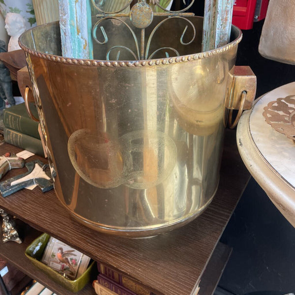Moxie - Large Etched, Handled Brass Planter