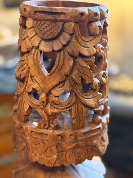 1534 Carved Wooden Vase