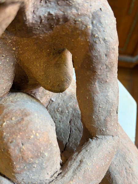 1523 Hand Thrown Clay Woman Sculpture