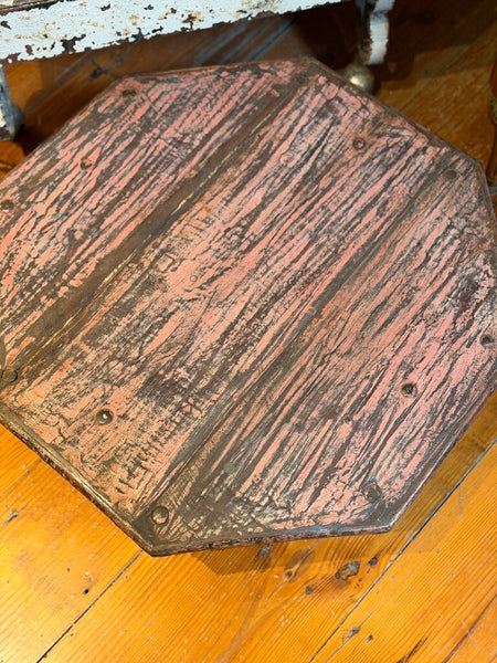 1525 Antique Indian Wood Floor Bench