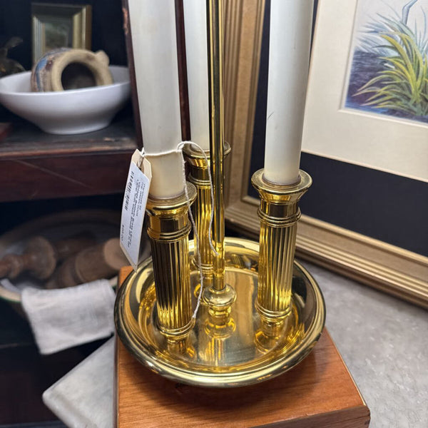 Vintage Baldwin Brass Library Lamp with black Shade 20 in tall