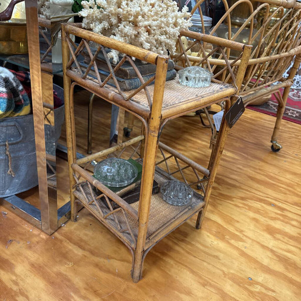Wicker/Rattan Two Teird Stand 23' x 12" x 12" As Found W2242