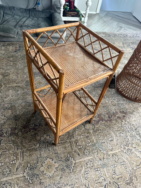 Wicker/Rattan Two Teird Stand 23' x 12" x 12" As Found W2242