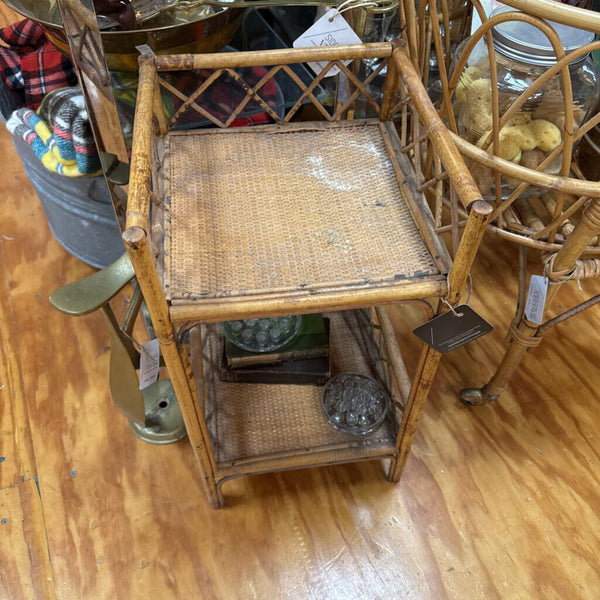 Wicker/Rattan Two Teird Stand 23' x 12" x 12" As Found W2242