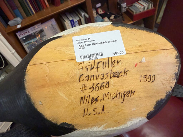 D&J Fuller Canvasback wooden duck