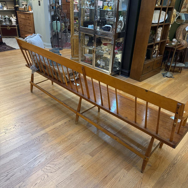 MAPLE AND PINE BENCH AS FOUND 95 L 32.5 H 18 D IN STORE PICK UP ONLY