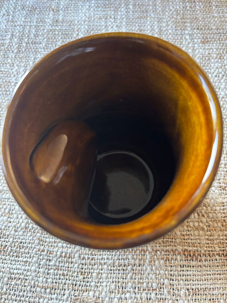 Neher Motion Drip Glaze Blue/brown Hand Warmer Mug Left Handed