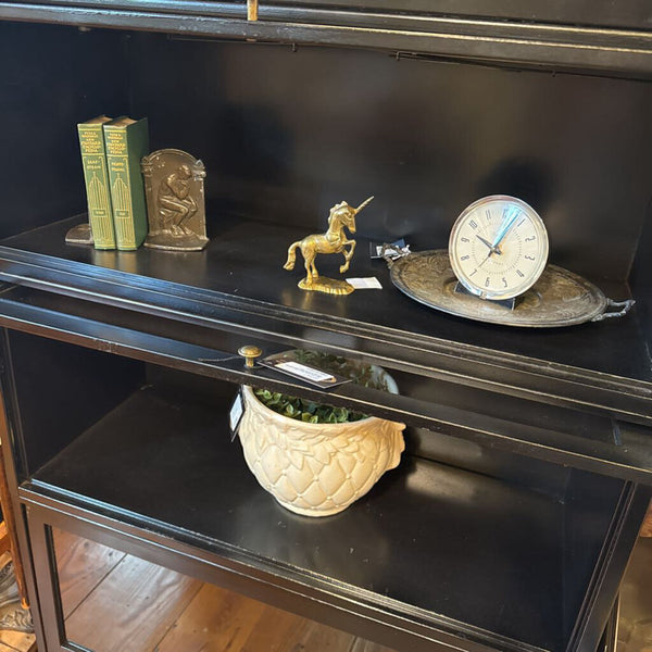 4pc Stacking Black Metal Globe Barrister Bookcase 33W 13D 55H IN STORE PICKUP ONLY