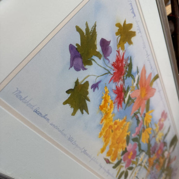 Signed framed and numbered floral limited edition print 1992