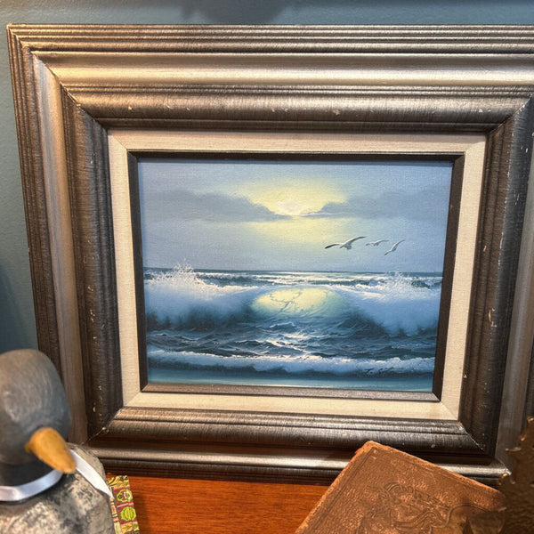 ORIGINAL SIGNED OIL PAINTING OCEAN WAVE