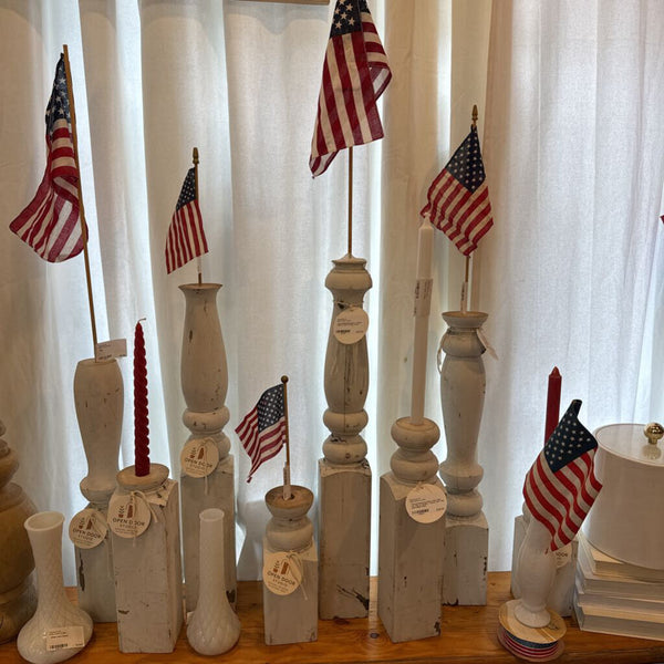 Tall architectural piece / wood (hole at top for flag ) 24.5"