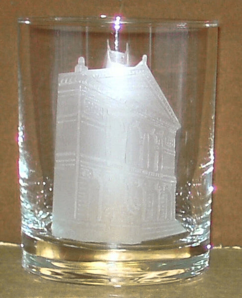 Set of 6 signed Marshall field's etched includes Chicago art museum, field's clock, marina towers, Picasso, Hancock building , Chicago water tower