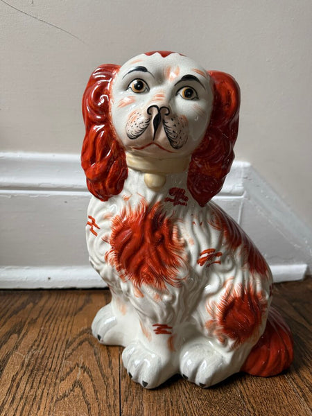 12" Staffordshire Spaniel with Rust Colored Spots As Found W2264