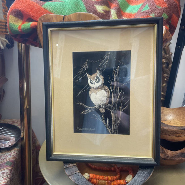 Moxie - Richard Reid Mason Original Owl Art - 8.75 x 10.75