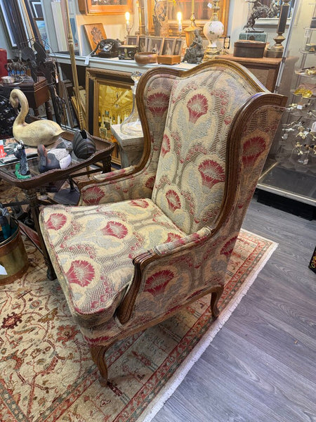 Vintage upholstered wingback chair (in-store pick up only)