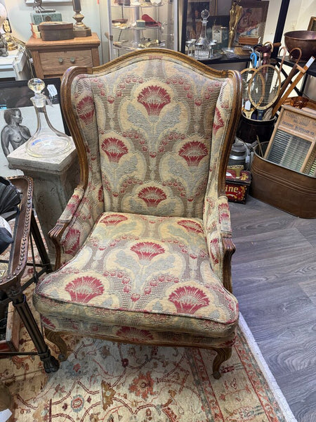 Vintage upholstered wingback chair (in-store pick up only)
