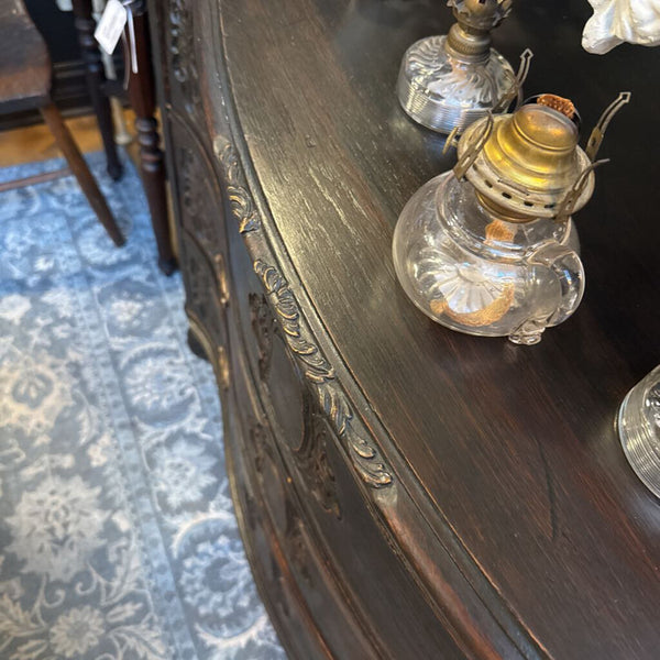 Lovely Antique Walnut 3 Drawer Dresser.Carved Top trim and Drawers. 42x21x34H IN STORE PICK UP ONLY