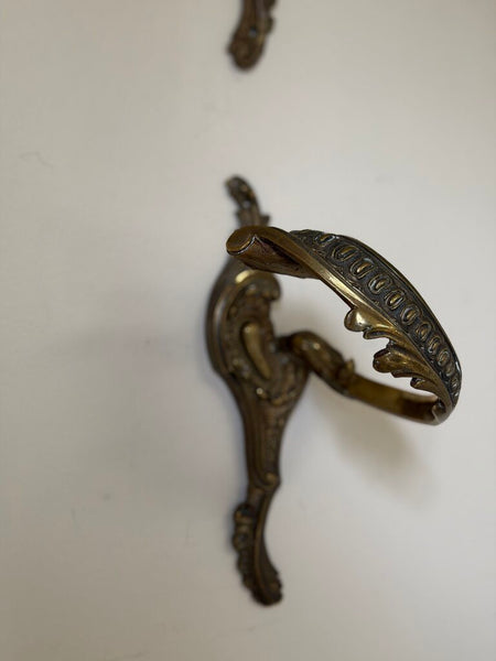 1553 Antique French Pair of Bronze Curtain Tie Backs