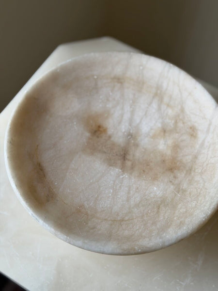 2373 Alabaster Compote Made in Spain
