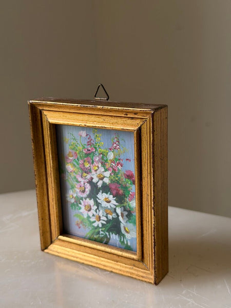 2567 Vintage Miniature French Floral Painting