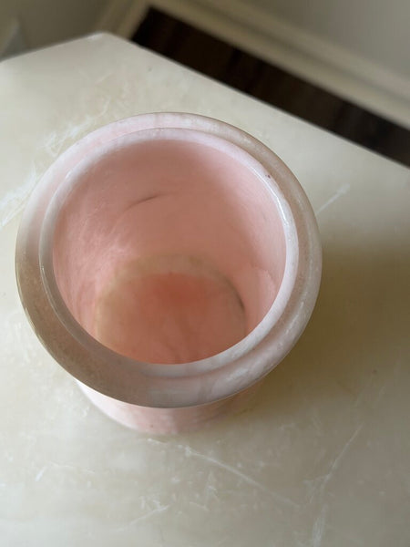 2568 Italian Pink Alabaster Apothecary Jar