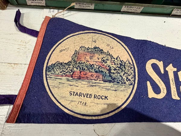JFV ~ Vintage Starved Rock ILL pennant