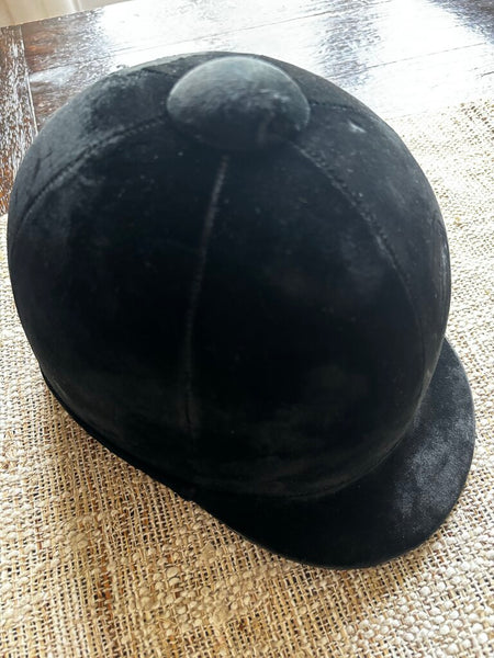 Vintage Black Velvet Riding Helmet