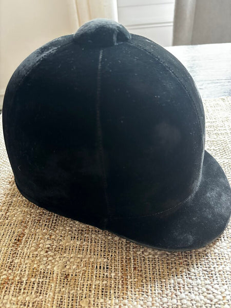 Vintage Black Velvet Riding Helmet