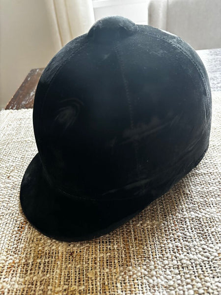 Vintage Black Velvet Riding Helmet