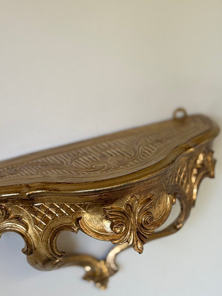 1557 Gold Italian Ornate Wall Shelf