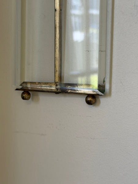 2569 Antique French Glass Bow Frame marked "Depose" (as-is)