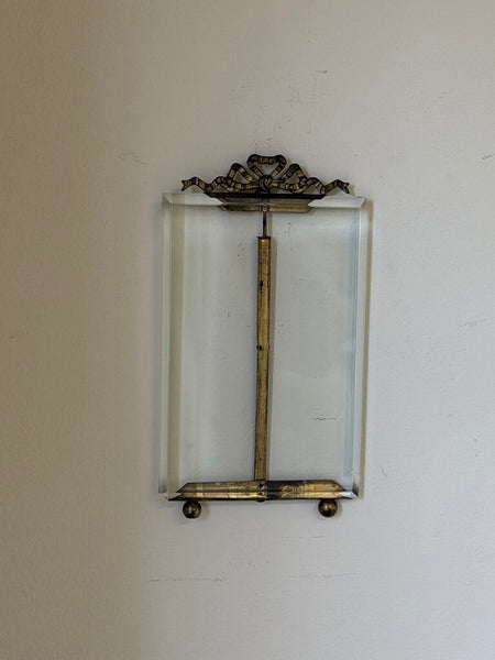 2569 Antique French Glass Bow Frame marked "Depose" (as-is)
