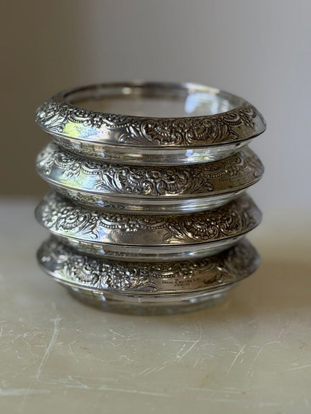 1559 Frank Whiting Sterling Silver Coasters (4)