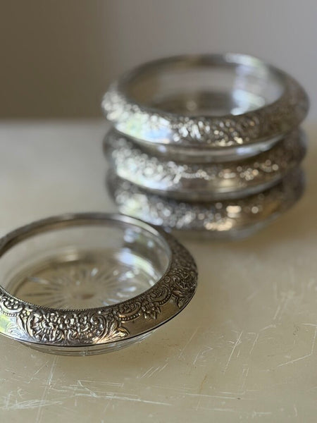 1559 Frank Whiting Sterling Silver Coasters (4)