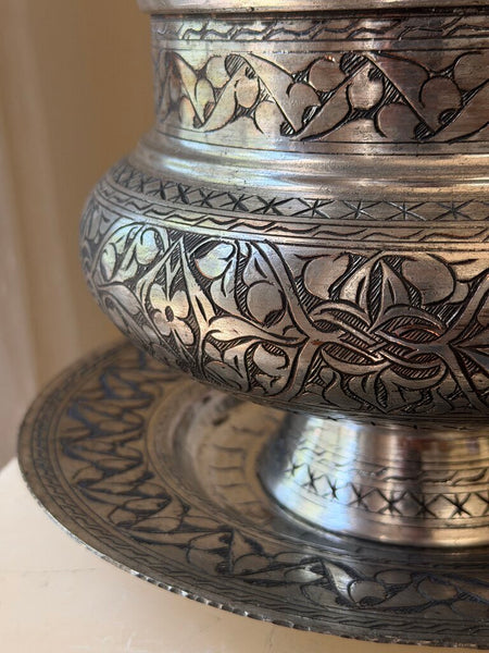 1561 Vintage silver over copper 3 piece set vessel