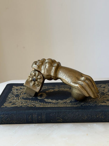 1509 Antique French Bronze Hand Door Knocker