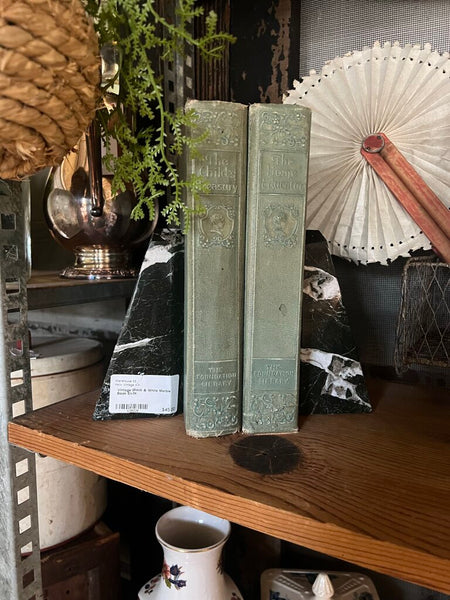 Vintage Black & White Marble Book Ends