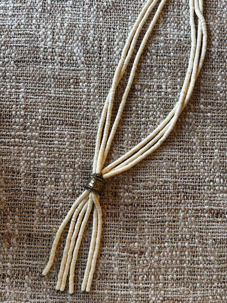 Vintage Puka Shell Necklace w/ Brass Ring